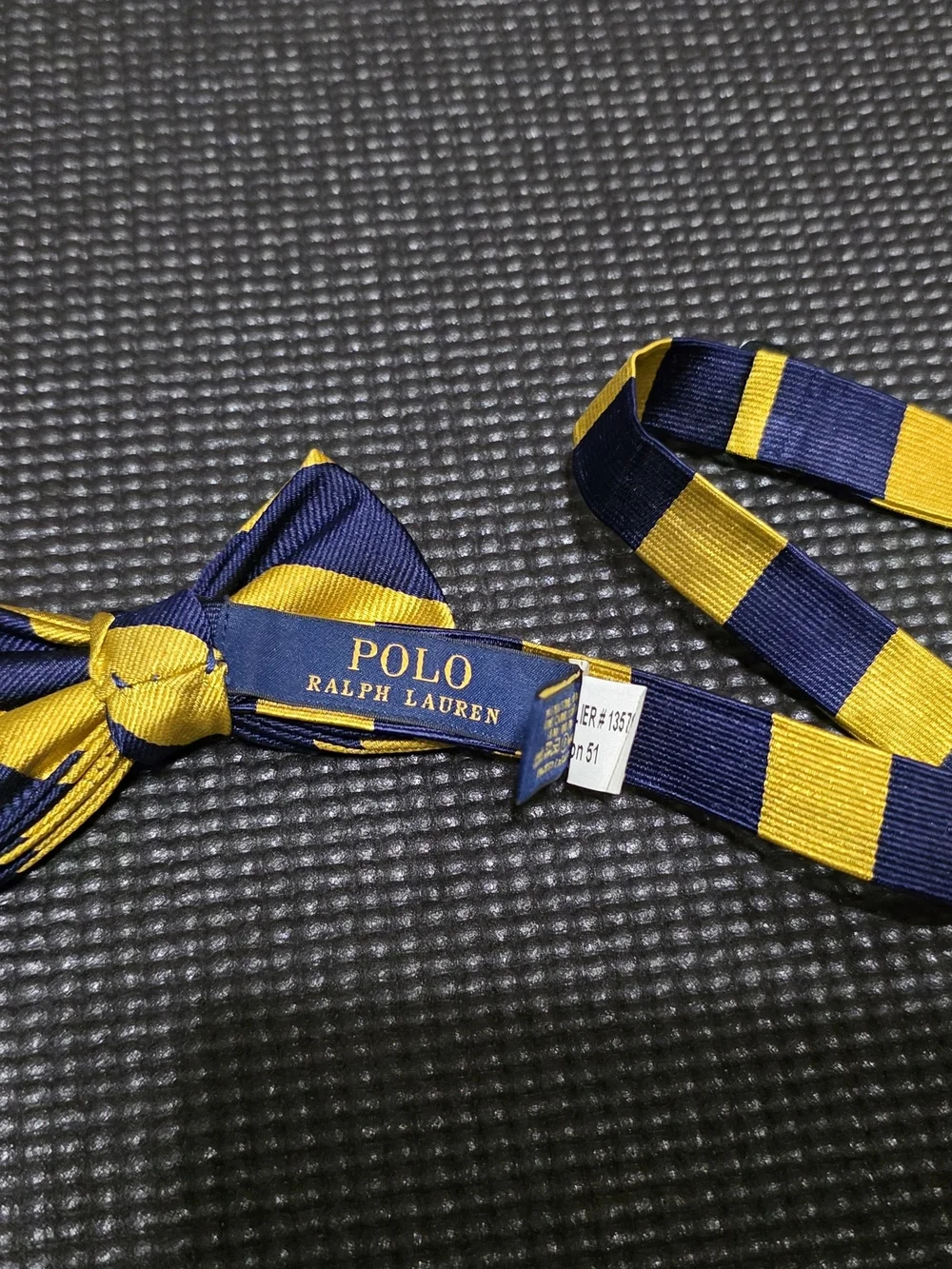 Polo by Ralph Lauren Navy and Yellow Striped Kids Bow Tie
